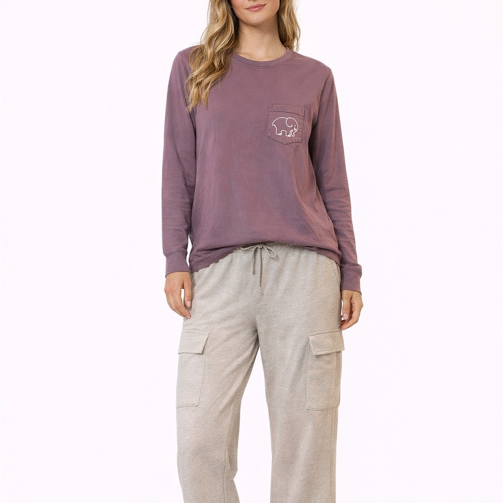 ⭐️Ivory Ella 100% Organic Cotton Purple Long-Sleeve Purple Shirt Size XS